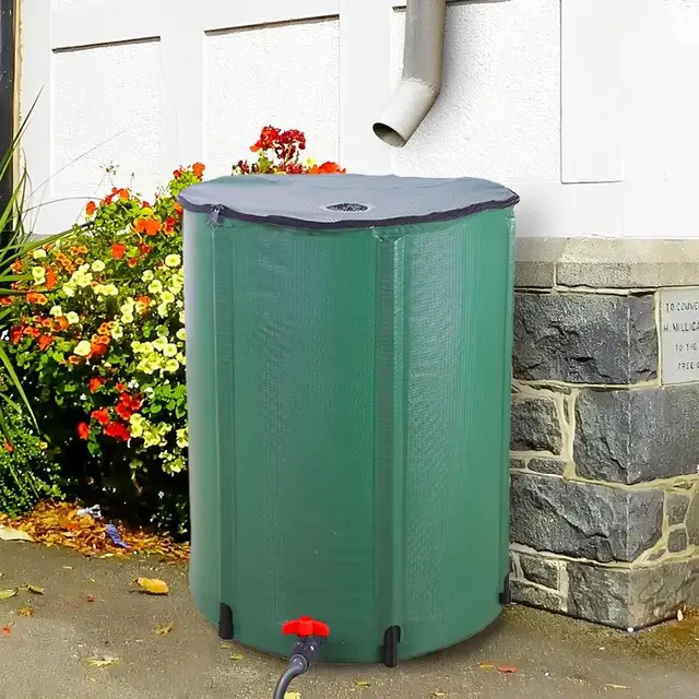 66 Gallon Összecsukható Esőhordó Nagy Kapacitású Esővíz -Gyűjtő Betakarítás Víztartály Kollekció Tartály - Image 3