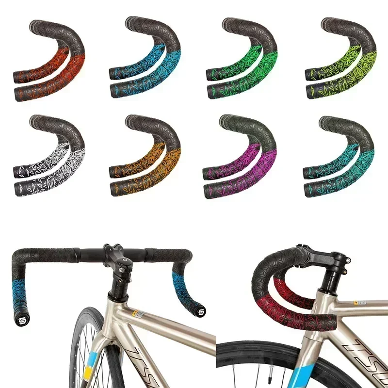 Road Bike Bar Tape Gradient Color EVA/PU Soft Anti-Vibration Wrap Bicycles Accessories