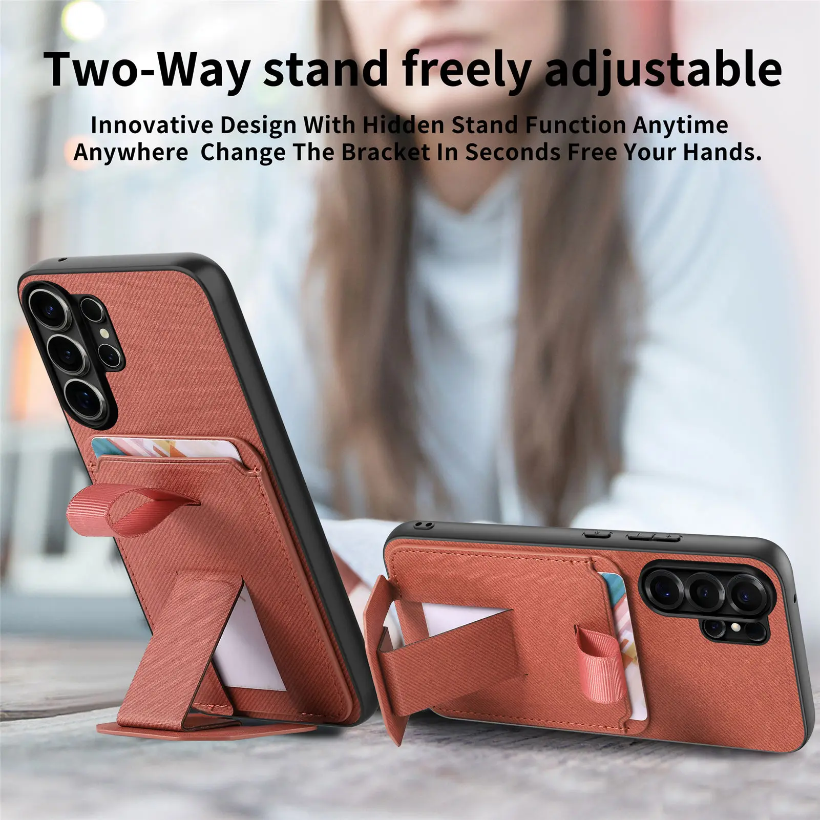 Luxury Wristband Holder Card Slot Phone Case with Stand and Anti-Drop Features