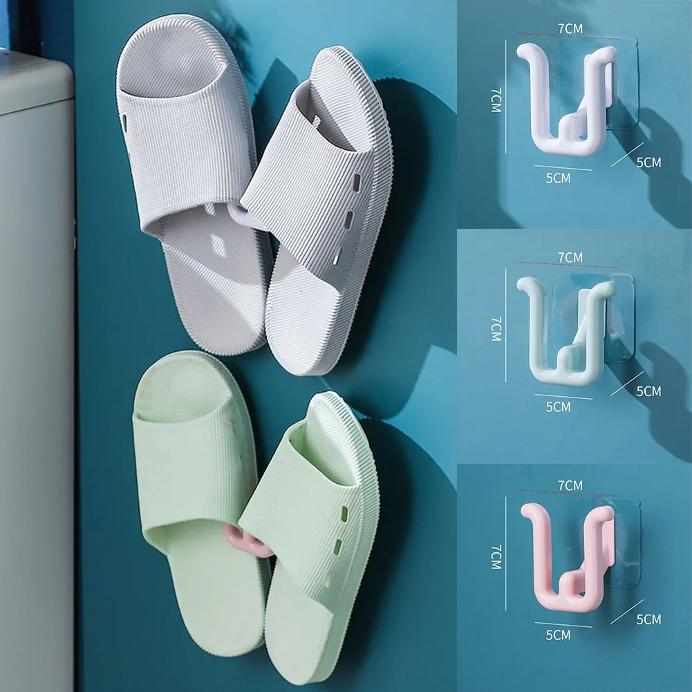 

Slippers Rack No Punching Bathroom Simple Slipper Hook Toilet Drainage Rack Wall Mounted Bedroom Neat Storage Shoe Drying Rack