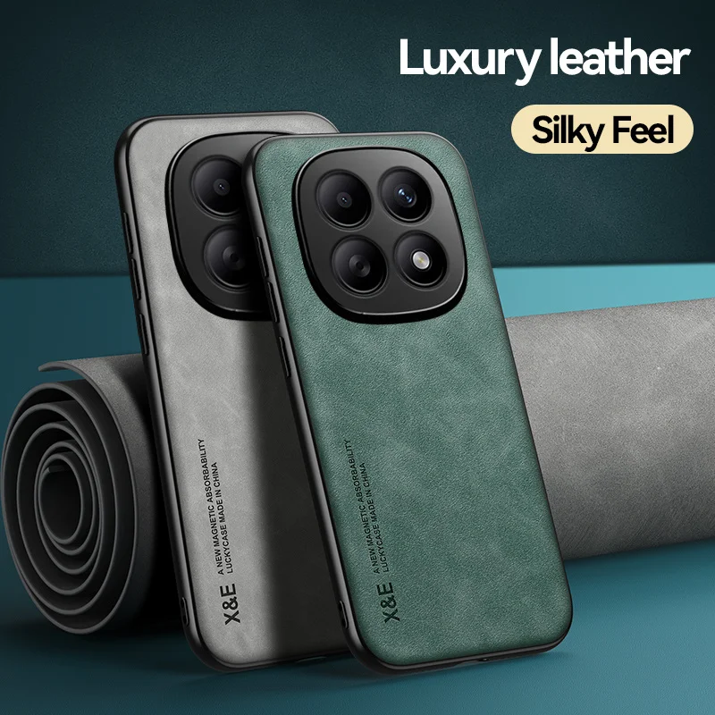 Luxury PU Leather Smartphone Case with Magnetic Car Mount Holder