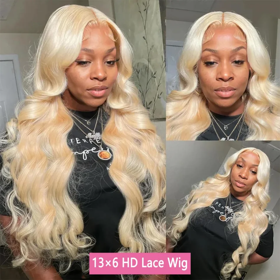 613 Hd Lace Frontal Wig 13X6 Body Wave Human Hair Wigs 100%Human Hair Quality Blonde Colored Lace Front Wigs 250 Density 40 Inch