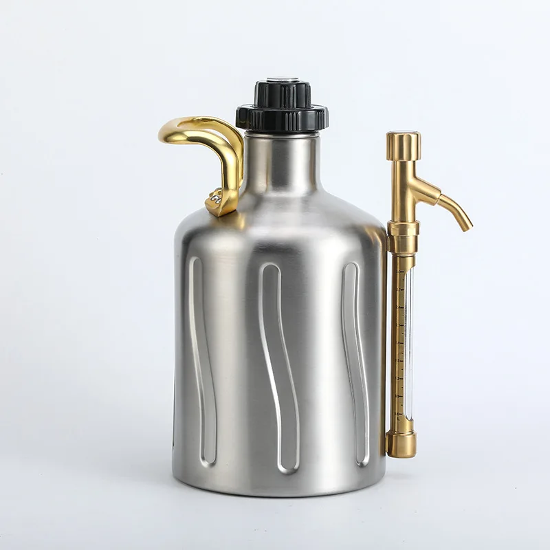 

Premium Stainless Steel Bottle, Homebrew Beer Growler, Secure Swing, Top, Outdoor, 1 L, 2L, 304 SS