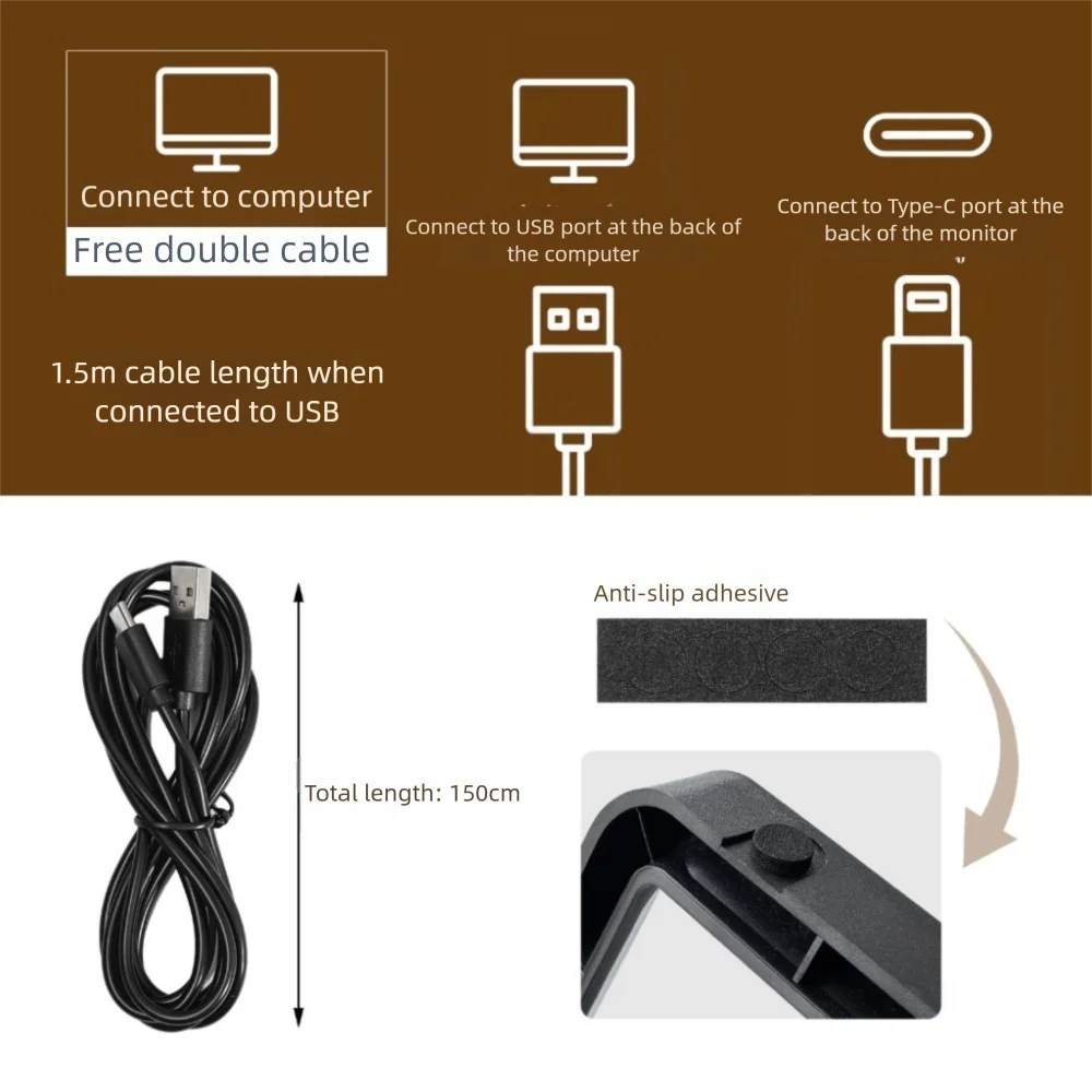 USB 포트가 있는 두꺼운 컴퓨터 모니터 스탠드 인체공학적 노트북 높이 조절 스탠드 내압성 컴퓨터 높이 조절 랙