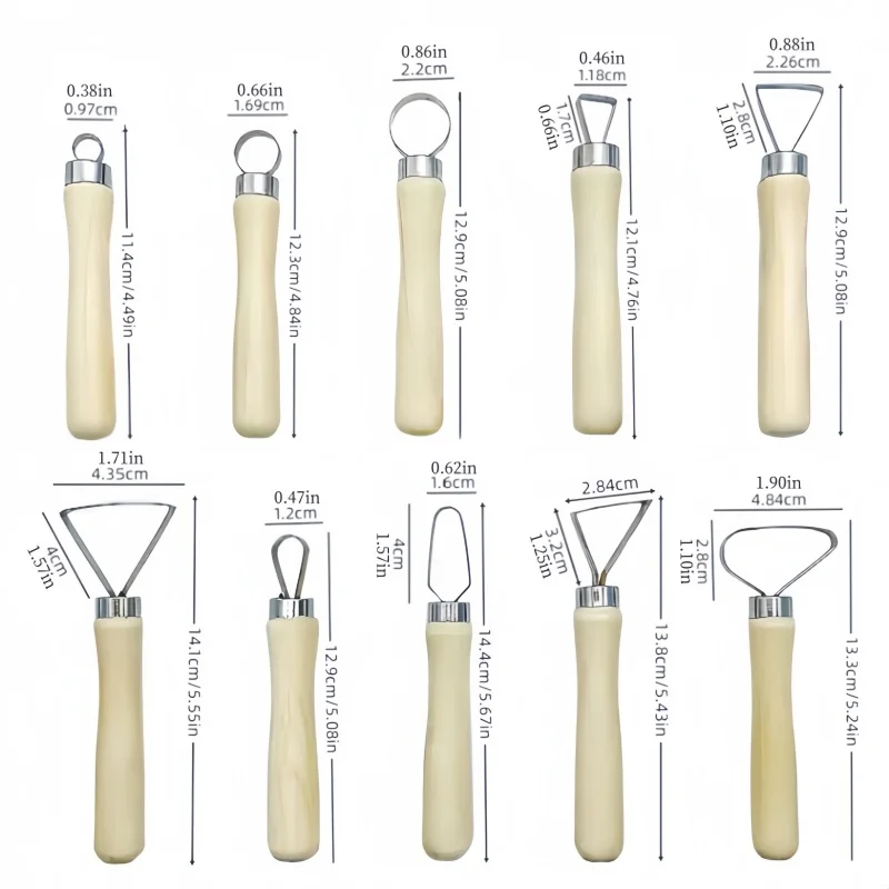 10 big head knife ceramic clay clay repair polymer scraper wooden set Polymer Clay Tools Pottery Tools Clay Sculpting Tools Pottery Sculpting Tools Clay Craft Tool