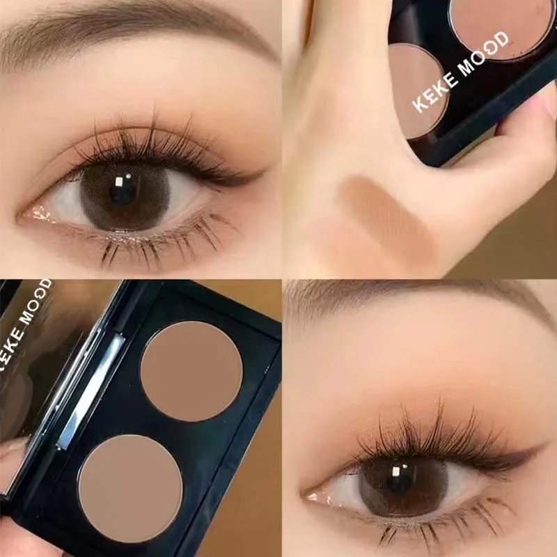 

Two-tone Matte Glitter Eyeshadow Palette Smooth Eyes Makeup Powder Pigmented Blusher Highlighter Long Lasting Shiny Eyeshadow