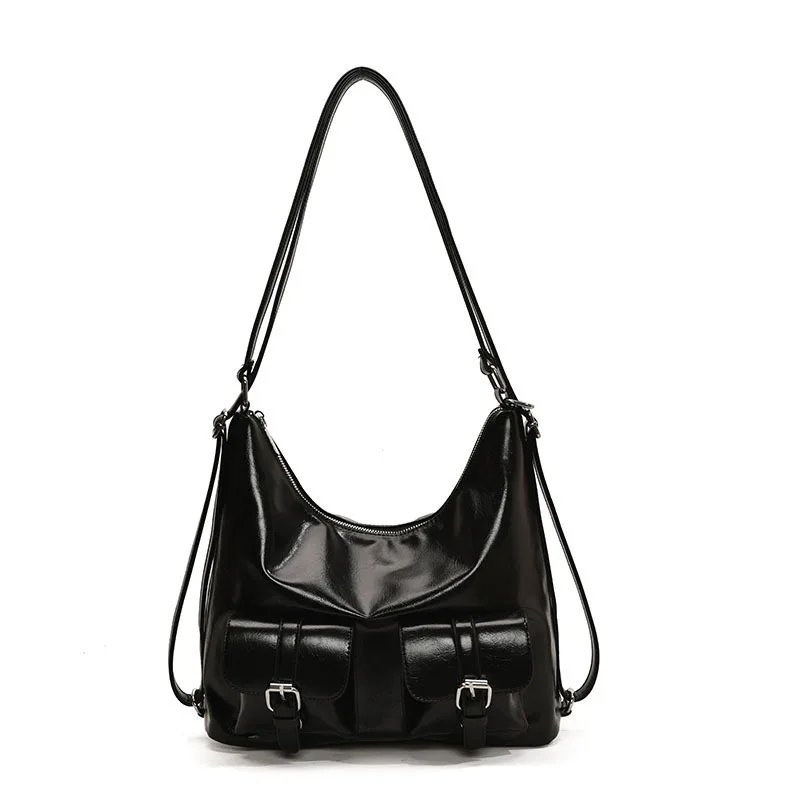 Euro-Chic Convertible Tote - Women's Vintage Messenger Bag with Spacious Compartments, Retro Backpack for Work Commute & Travel