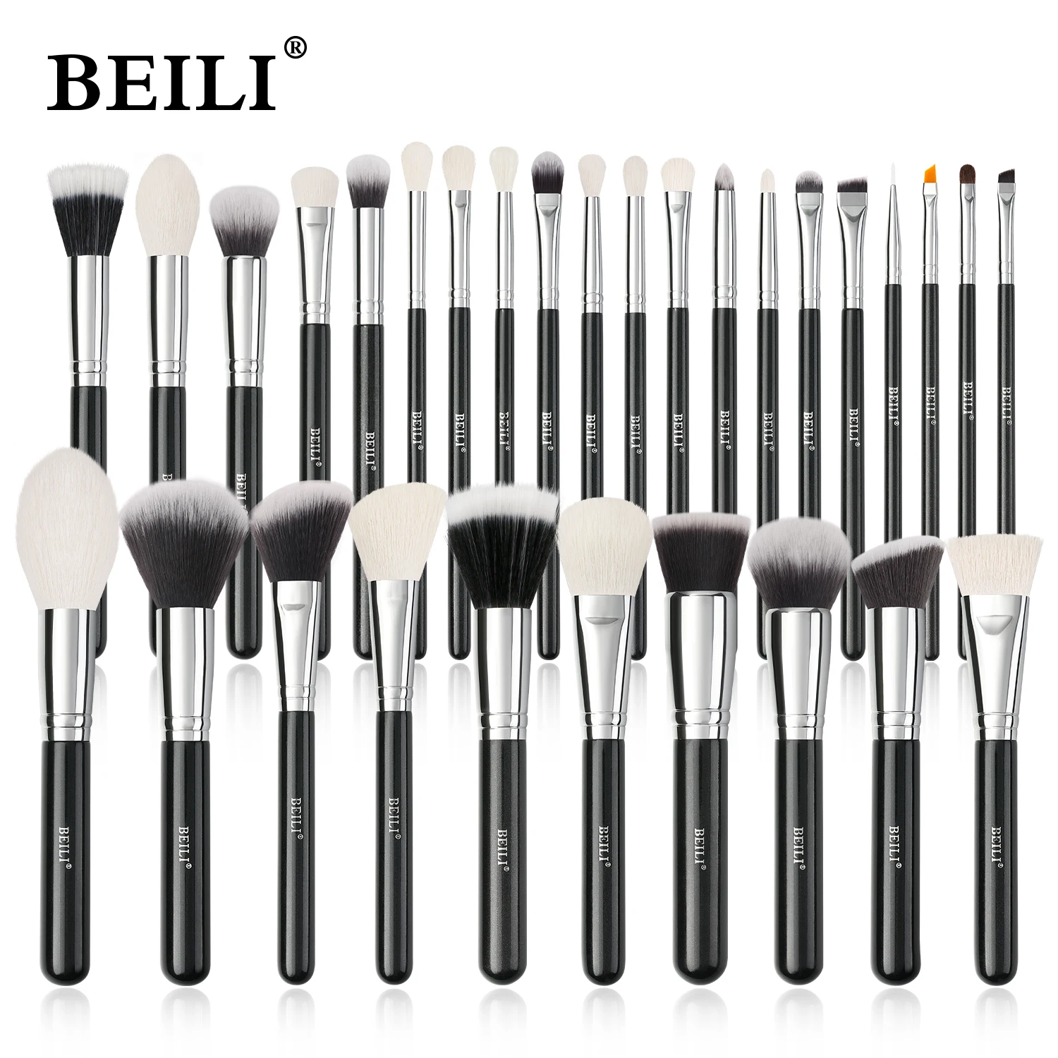 BEILI Black Makeup Brush Sets Professional Natural Goat Fiber Hair Brush Foundation Kakubi Contour Eyeshadow Beauty Tool brochas 1 BEILI Black Makeup Brush Sets Professional Natural Goat Fiber Hair Brush Foundation Kakubi Contour Eyeshadow Beauty Tool brochas 1