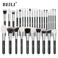 BEILI Black Makeup Brush Sets Professional Natural Goat Fiber Hair Brush Foundation Kakubi Contour Eyeshadow Beauty Tool brochas 1