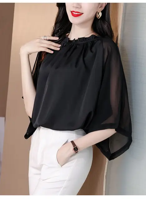 oversized chiffon top