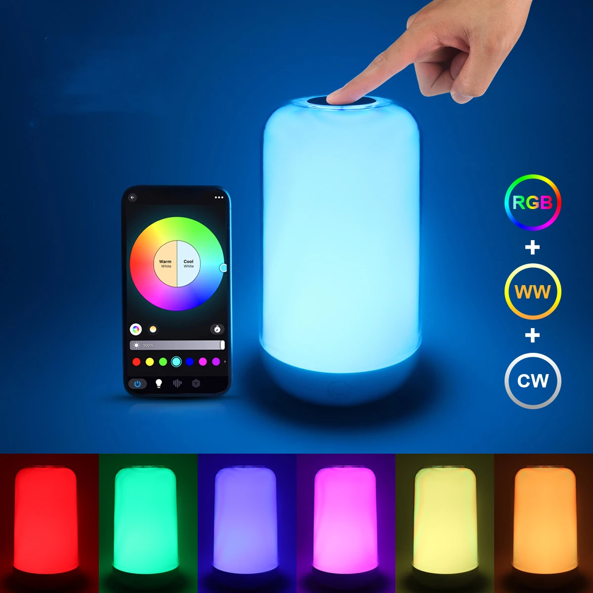 

Bluetooth Touch Night Light,Colorful Bedroom Decor,Bedside Table Lamp, App Control, USB Charging,Portable Camp Lamp,Better Sleep