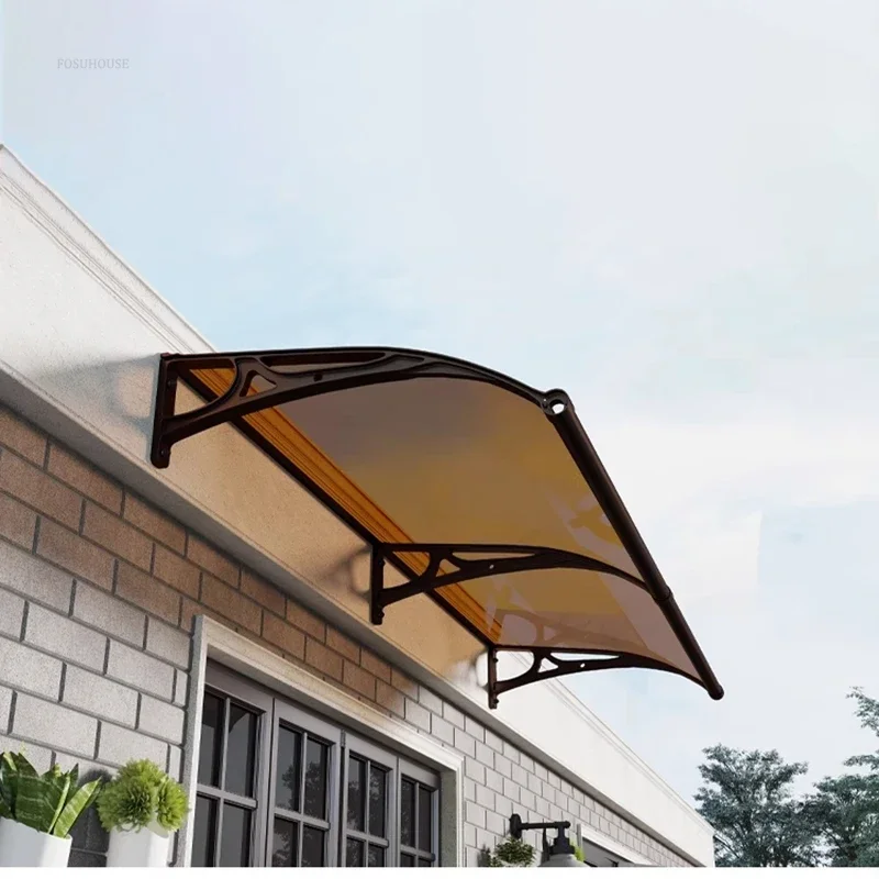 Light Luxury Smooth Awning for Restaurant Modern Metal Sunshade Awnings Small Commercial Awnings for Air Conditioning Host