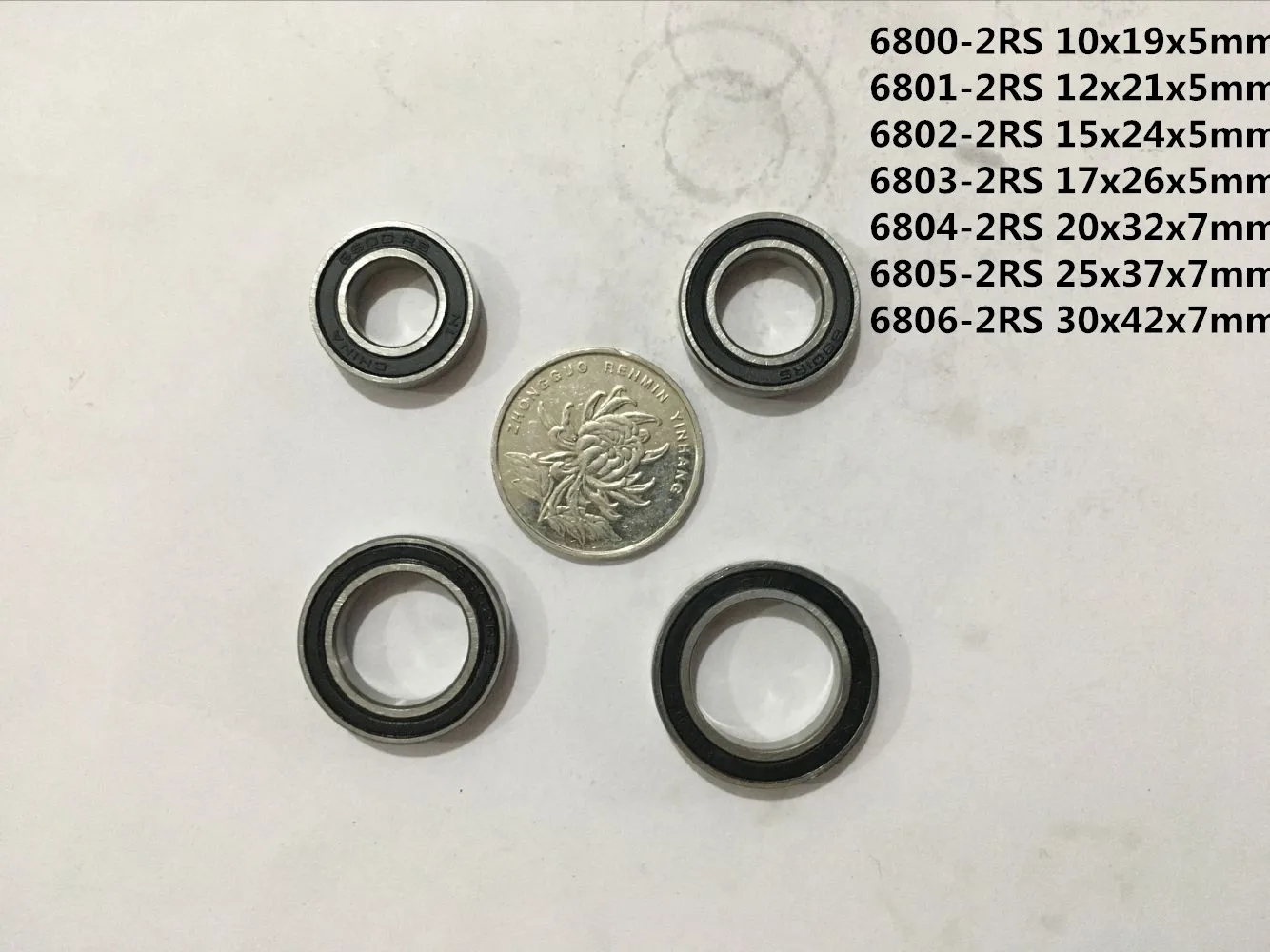 2pcs 6800ZZ 6801ZZ 6802ZZ 6803ZZ 6800-2RS 6801-2RS 6803-2RS Thin Wall Metal Shielded Bearing Rubber Sealed Bearing Ball Bearings