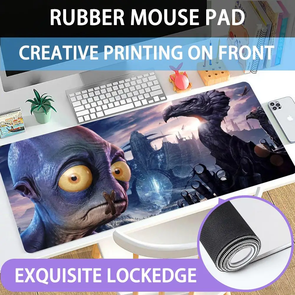 Mouse Pad Large Rubber Mouse Pad With Lock Edge Computer Gamer Hd Mysterious Oddworld Printing Desk Pad Keyboard Pad