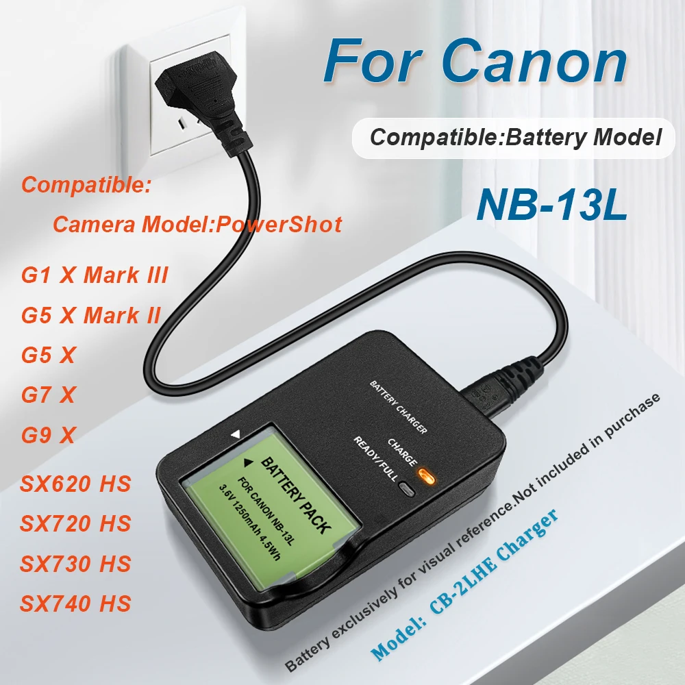 캐논 G1 G5x G7x G9X Sx620 Sx720 Sx730 Sx740 HS 카메라용 배터리 충전기 CB-2LH CB-2LHT CB-2LHE NB-13L 배터리 충전기