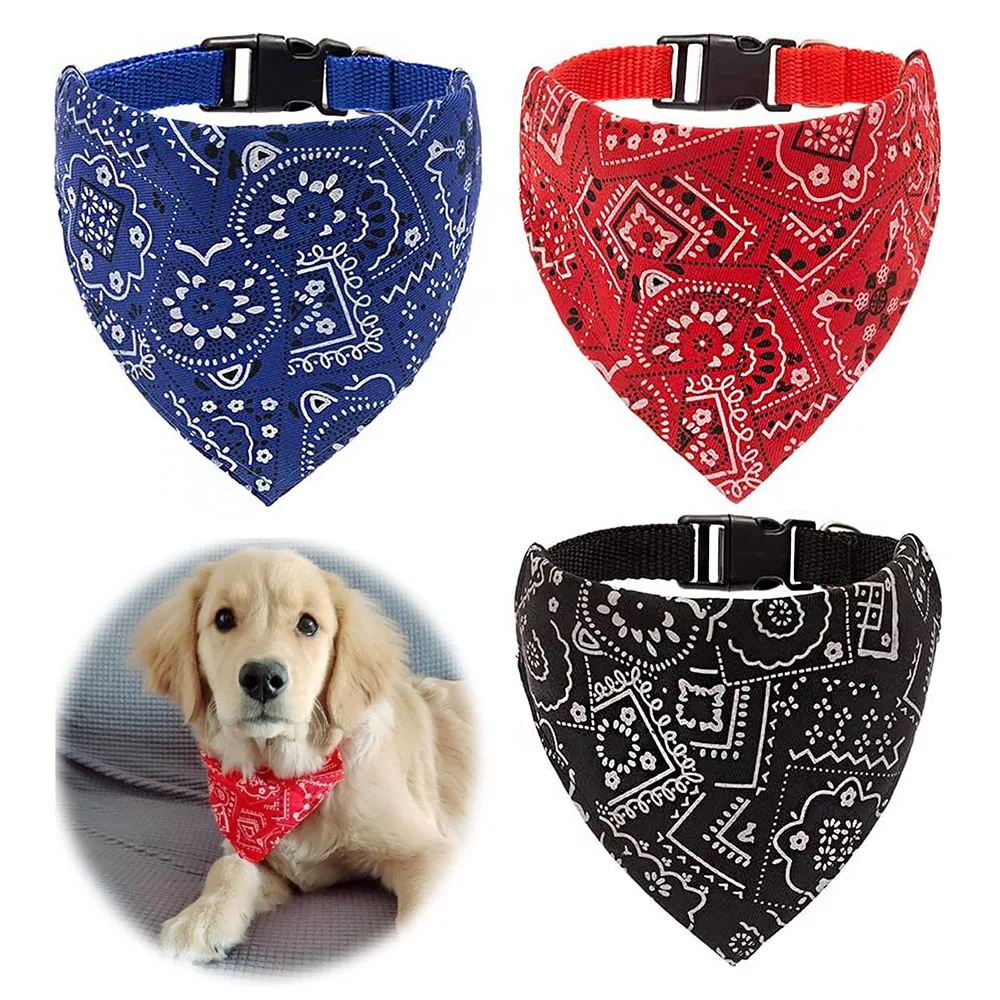 

Dog Bandana Collar Scarf for Puppy & Cat Small Medium Large Dogs Adjustable Collars Pet Handkerchief Bibs Dress-up Accessories