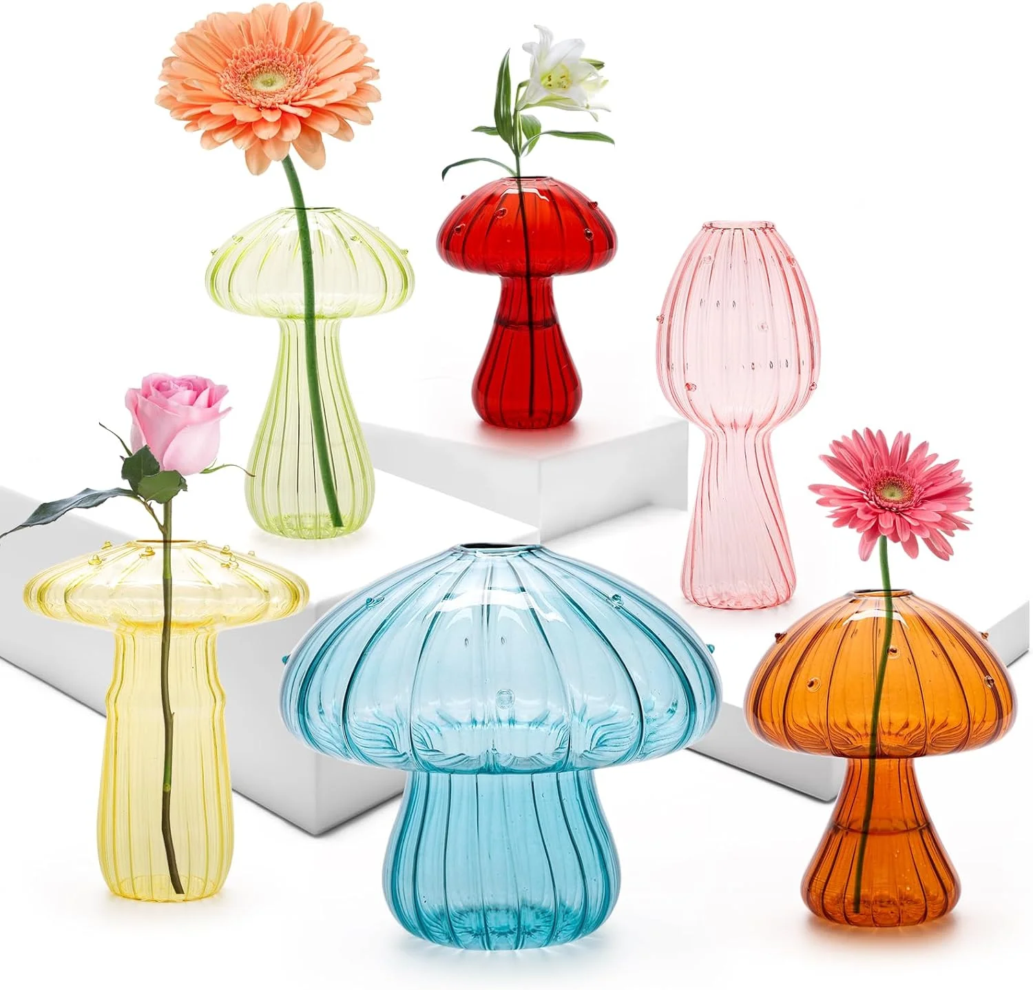 Mushroom Glass Vase Set 1