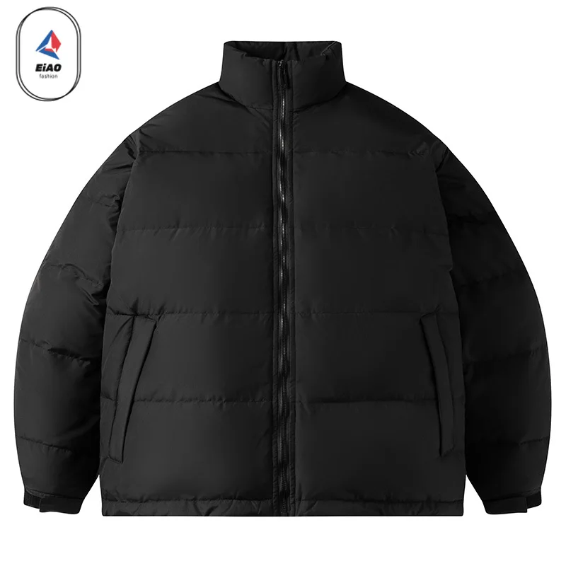 EIAO 2026 Winter Down Jacket Men High Quality Solid Color White Duck Down Padded Coat Korean Trendy Stand Collar Windproof Parka