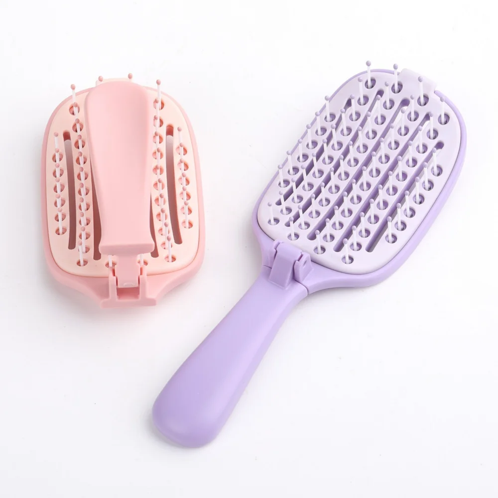 셀프 클린 헤어 브러쉬 두피 마사지기, 곱슬머리 방지 볼륨 브러쉬, 휴대용 헤어 스타일링 도구, 부드럽고 풍성한 헤어 스타일링 액세서리