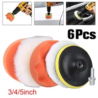 3/4/5 Inch Drill Car Polisher Wool Car Polishing Sponge Pads Kit Reusable Polishing Machine Wax Pads Buffing Waxing Clean Polish 2