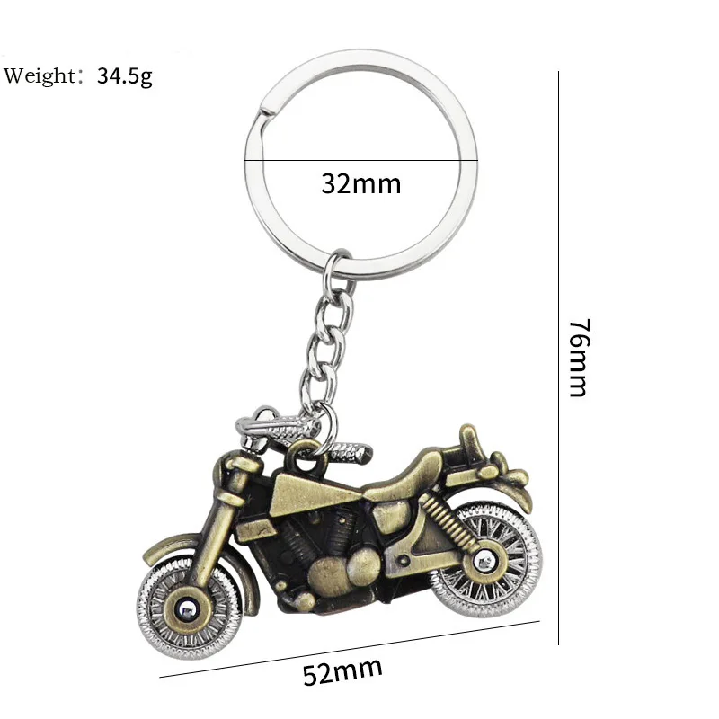 Retro Motorcycle Keychain For Men Outdoor Riding Accessories