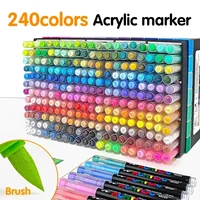 120/168/240 Colors Acrylic Paint Markers,Soft Brush Tip Pens  Acrylic Paint Pens for Wood,Rock Painting DIY Crafts Art Supplies 2