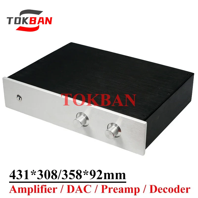 

Tokban 431*308/358*92mm All Aluminum Power Amplifier Chassis Tube Preamplifier Case DAC Decoder Enclosure Diy Audio Shell