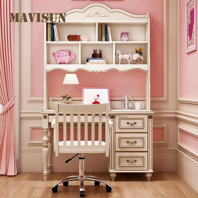 Writing Desk And Bookshelf Combination Simple Nordic Multifunctional Computer Desk For Students Indoor Household Furniture