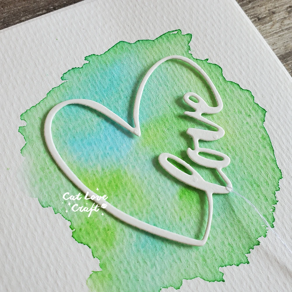 Catlove 사랑 텍스트 단어 금속 절단 다이 스크랩북 금형 스텐실 다이 컷 카드 만들기 DIY 공예 엠보싱 2023 년 새로운 다이