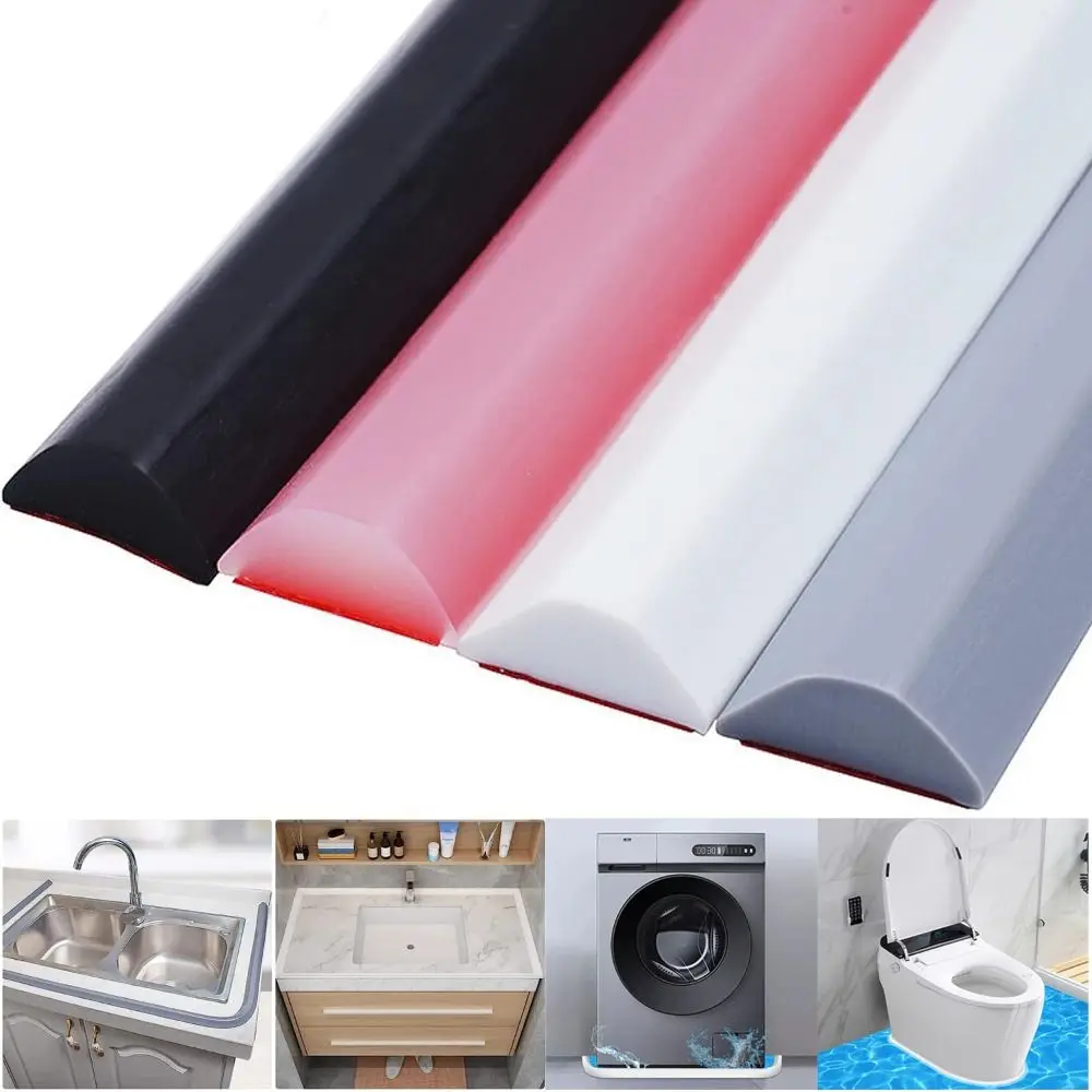Collapsible Shower Threshold Water Dam Guard for Shower Barrier Door Water Stopper Silicone Wet Dry Separation Kitchen Bathroom Sink shower guard