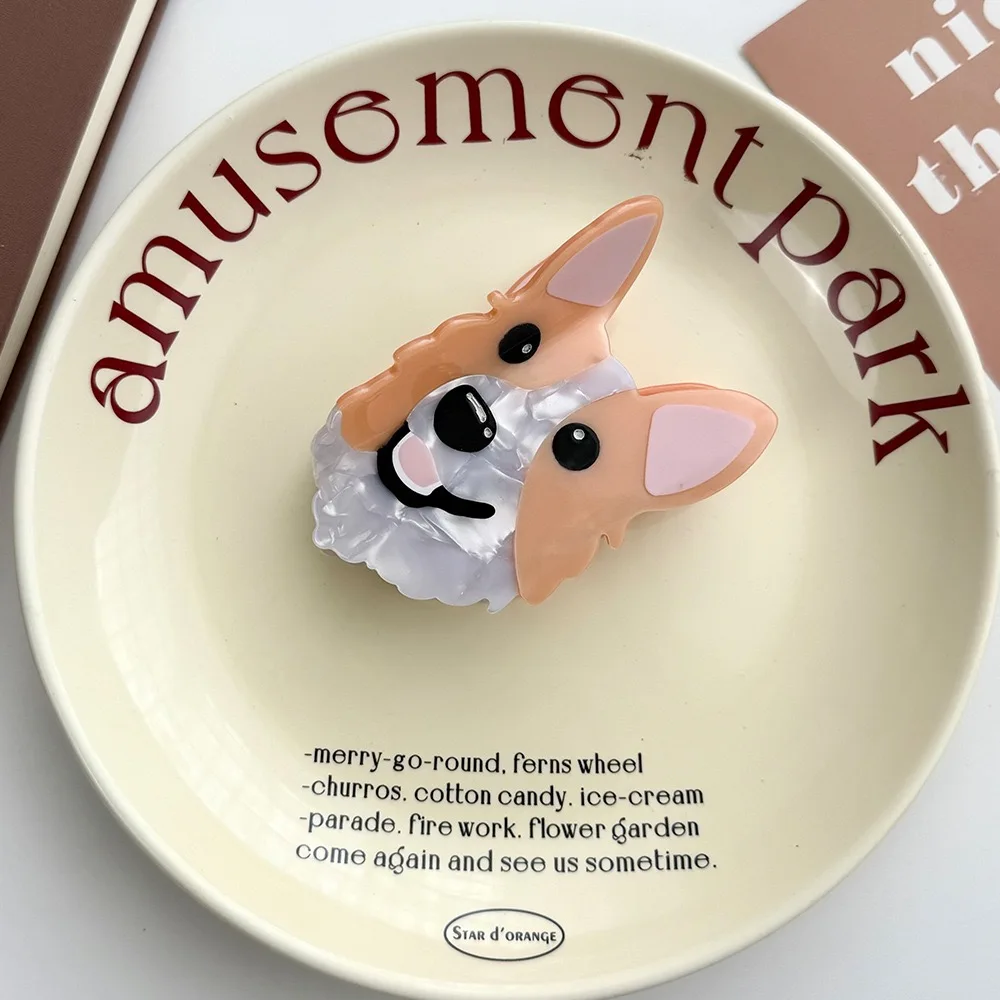 Stylish Handmade Acetate Dog Claw Hair Clips - Unique Summer Family Fashion Accessory