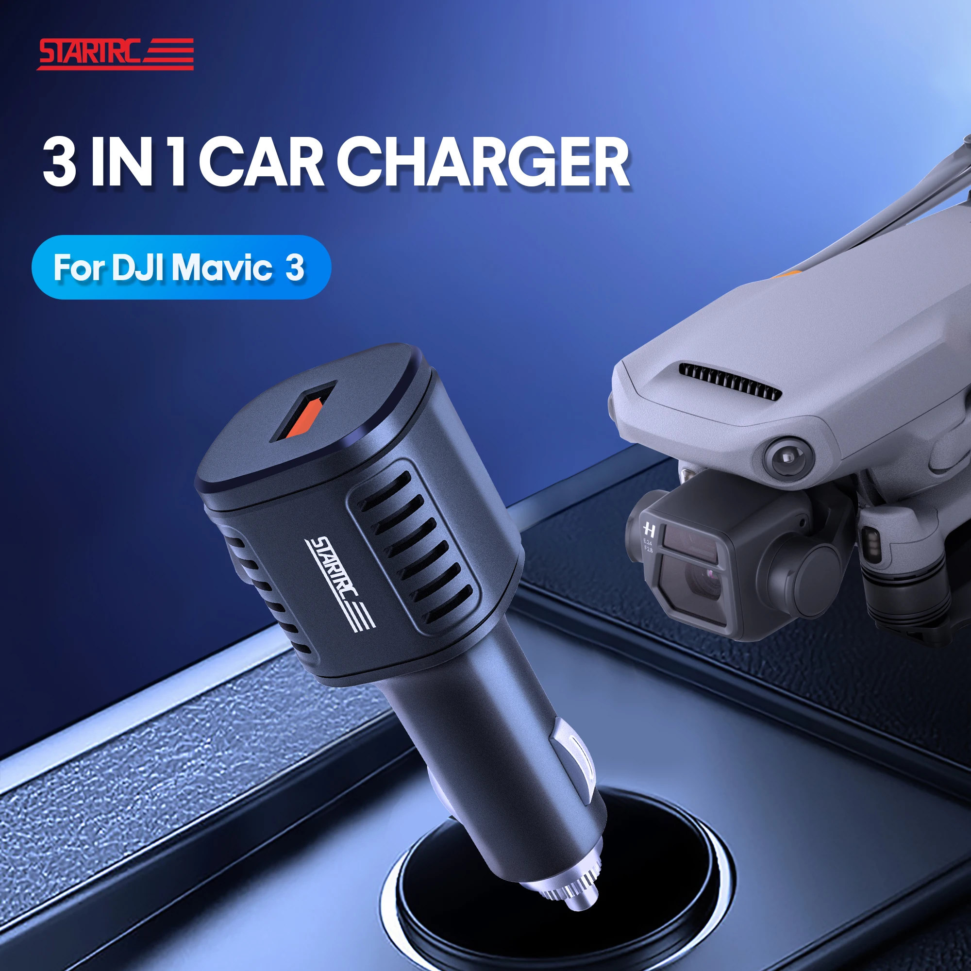

3 In1 Car Charger For DJI Mavic 3 Drone Fast Charge Mavic 3 Accessories