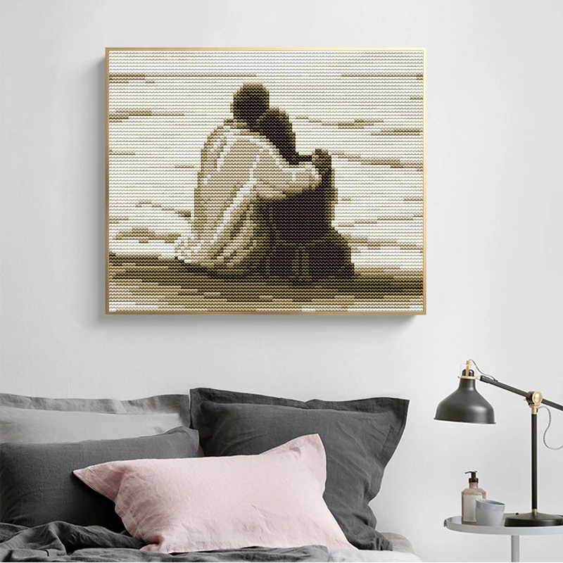 Seaside Couple Cross Stitch Embroidery Set 11CT 14CT