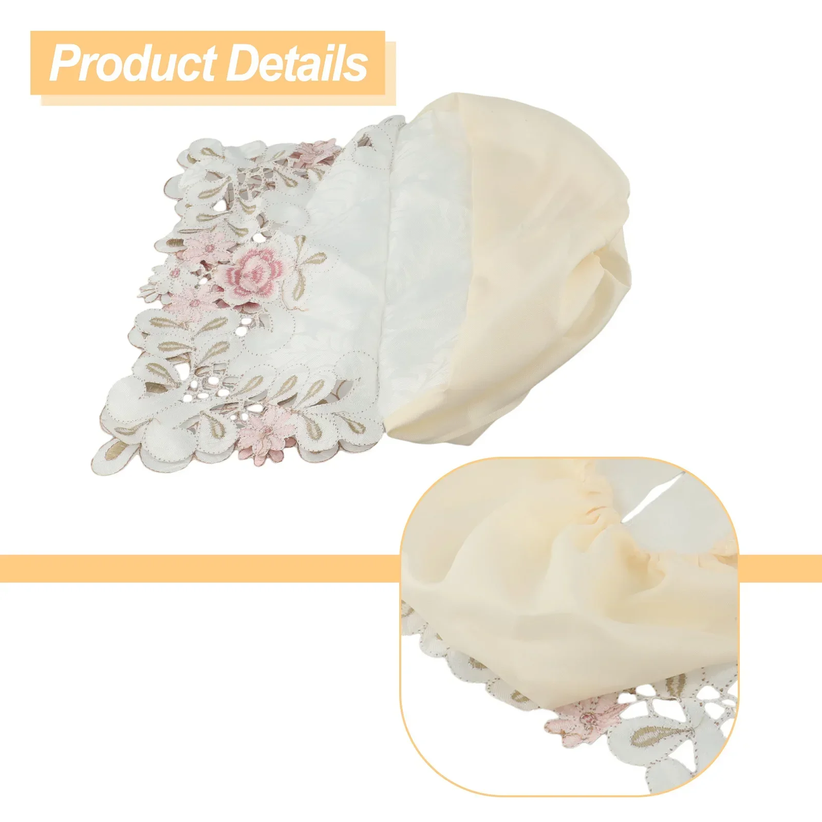 Tissue Box Cover Exquisite Vintage Lace Fabric Embroidered Hollow Table Runner Pastoral Floral Tv Cabinet Coffee Table Tableclot 5