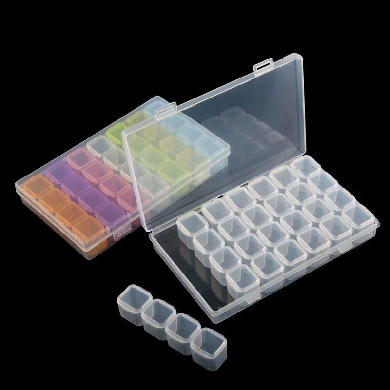 Homfun Bunte 28/56 Slots Diamant Malerei Kunststoff Aufbewahrung Sbox Stickerei Zubehör Fall Klare Perlen Boxen Kreuz Stich Werkzeuge S6B2B6B8C94284A5Da616549Af32D606Fb