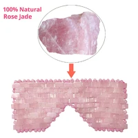 New Rose Quartz Jade Eye Mask Massager Jade Roller Guasha Board Set Natural Stone Scraper Face Lift Roller Facial Massage Tools 2