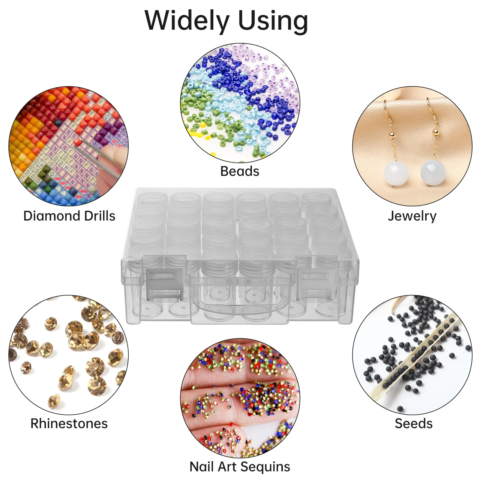 Diamond Painting Storage Containers 30 Slots Bead Organizer Box Plastic Small Clear Embroidery Box for Craft Beads Rhinestones storage box diamond painting storage box storage container plastic storage box