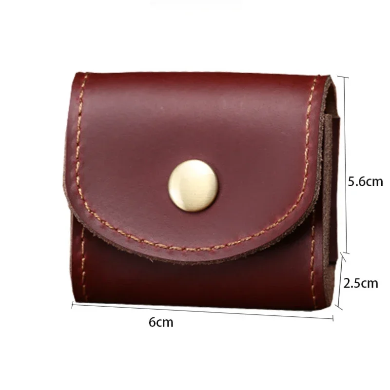 Fashion Coin Purse Vintage Genuine Leather Wallet Multifunctional Female Small Coin Bag Key Earphone Data Cable Storage Box