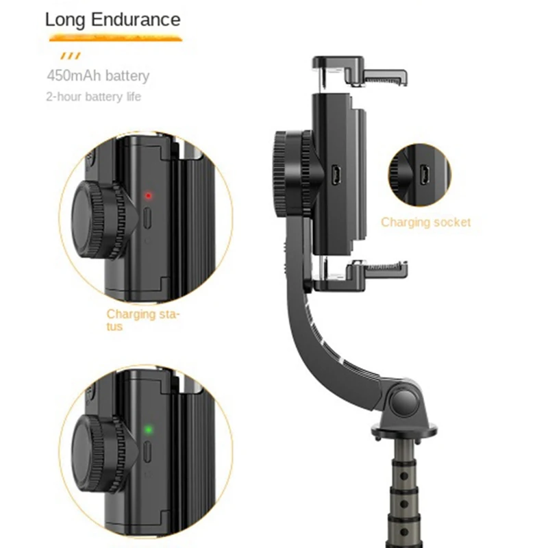 

Gimbal Stabilizer With Fill Light Selfie Stick Foldable Wireless Tripod Wireless Bluetooth For IOS Android