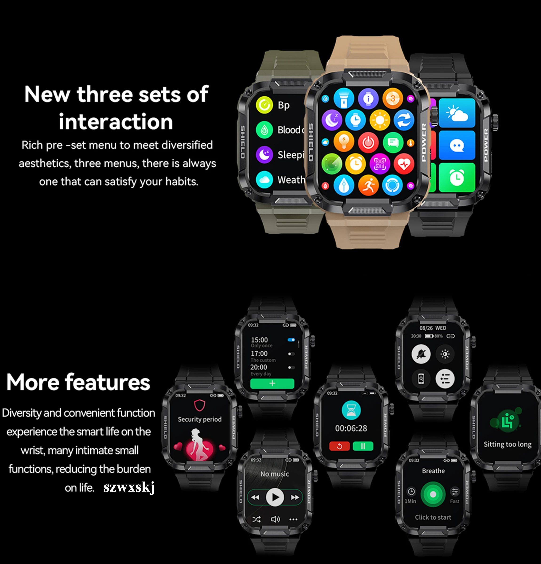 ο MK66 Ʈ ġ 1.85 ġ 400mAh ƮϽ ƮĿ  ̾ ɹڼ IP68   ȭ  Smartwatch