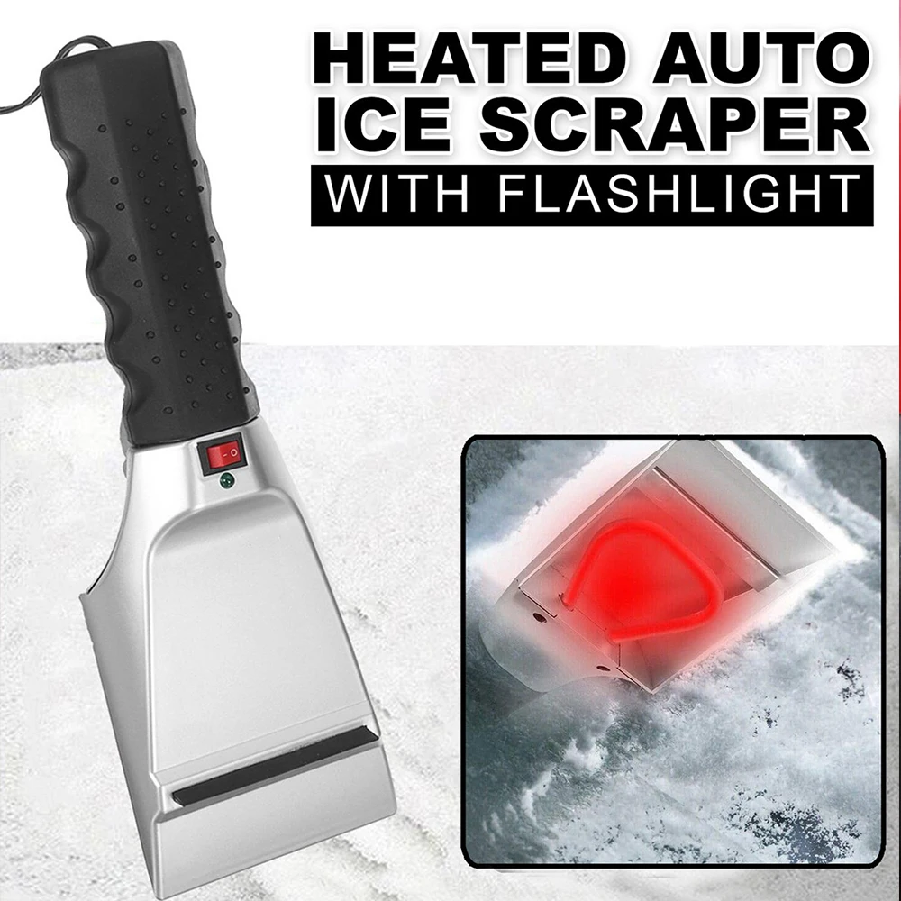 12V Car Ice Scraper Snow Shovel Windshield Ice Glass Scraper Brush Winter Snow Removal Shovel Cars Window Cleaning Tool