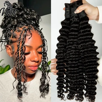 NABI Boho Braids Human Hair Braiding Hair Bulk Extensions Brazilian Human Hair Curly Boho Braids Hair Bundles for Black Women 1
