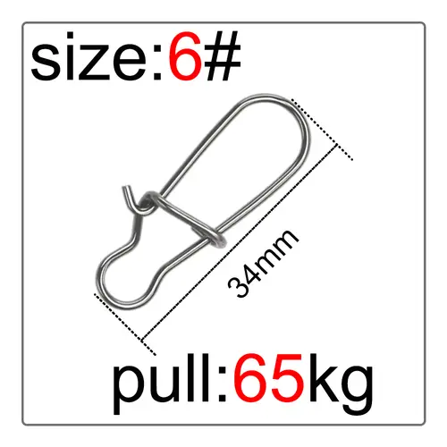 50Pcs Fishing Swivel Connector Hooks Line Clip Lock Carabiners Stainless Steel Fishing Fastener Snaps Tools - Image 14