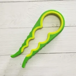 Easy Grip 4-in-1 Jar and Bottle Opener for Effortless Lid Removal (Green)
