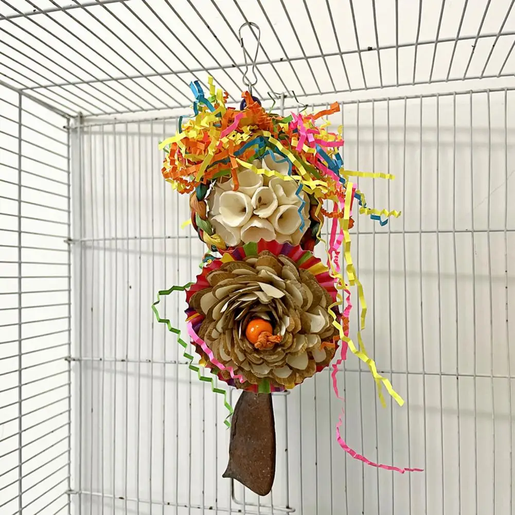 

Natural Smell Pet Toys Natural Grass Wood Parrot Toy Fun Teething Nibbling String for Healthy Playtime for Birds for Developing