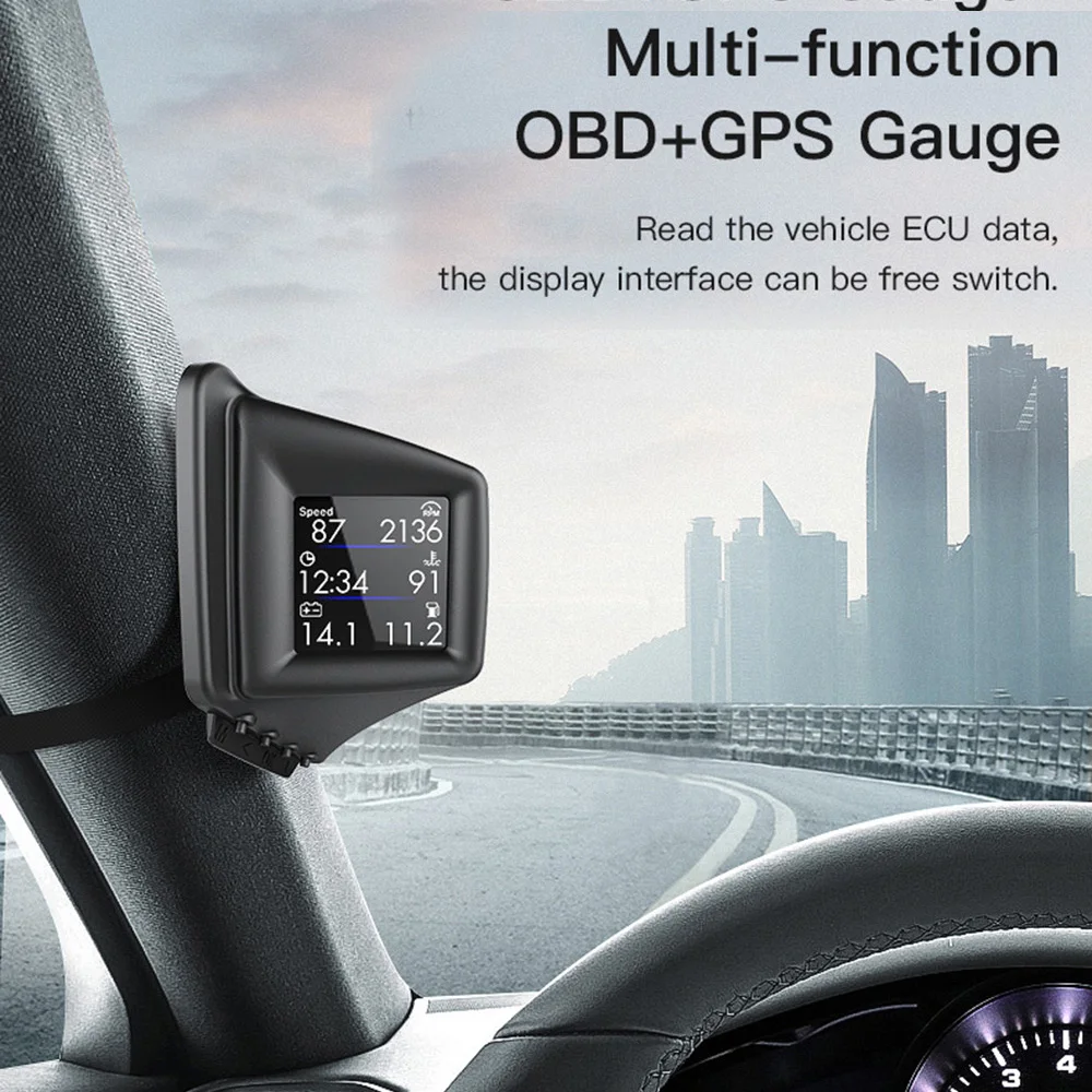 A401 HUD OBD2+GPS On-board Computer Head Up Display Car Tachometer Turbo Oil Pressure RPM Water Temp Speedometer