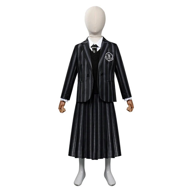 Wednesday The Addams Family Cosplay Costume Halloween Outfit Carnival Suit