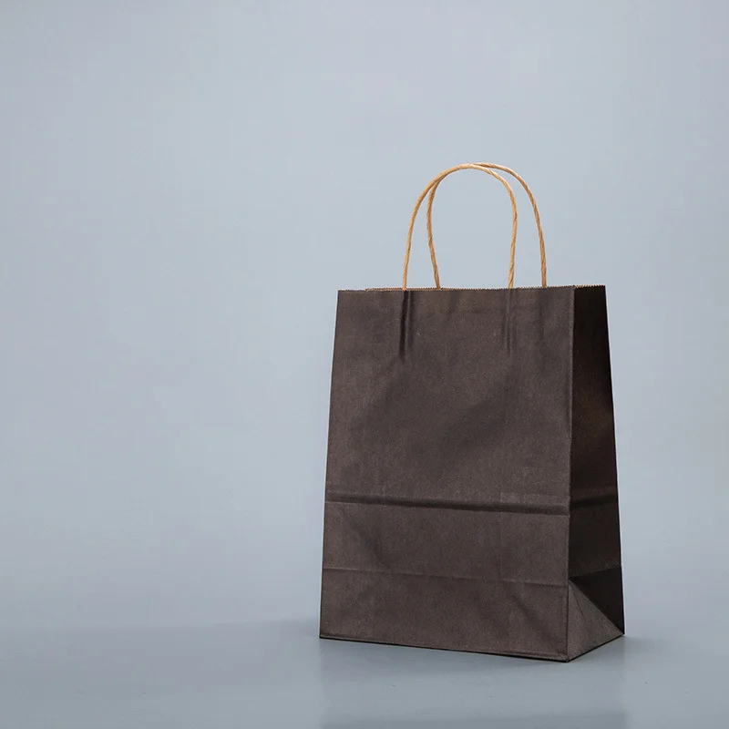 thumbnail image 1 of 10/20/30/40/50 piezas/lote de bolsas de papel Kraft con asas, bolsas de embalaje de regalo para tienda, ropa, suministros de boda y Navidad, kit de bolsos, 1 of 5
