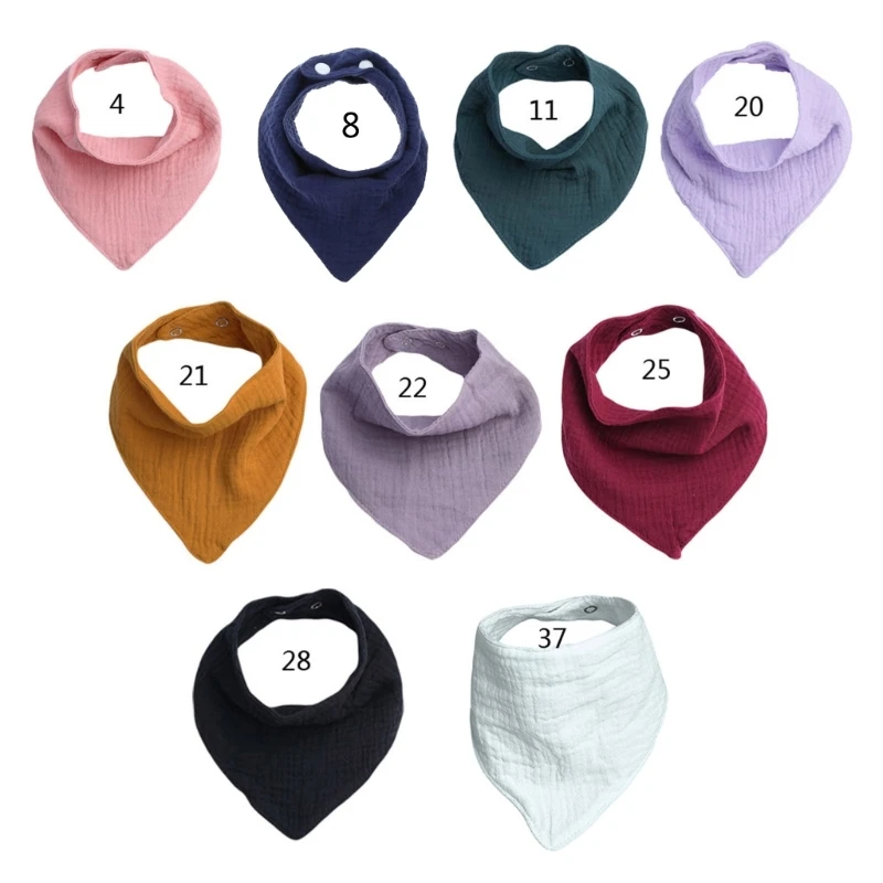 Solid Color for Triangle Scarf Baby Infant Cotton Bibs Boys Girls Feeding Saliva Towel Bandana Burp Cloth Newborn DropShipping