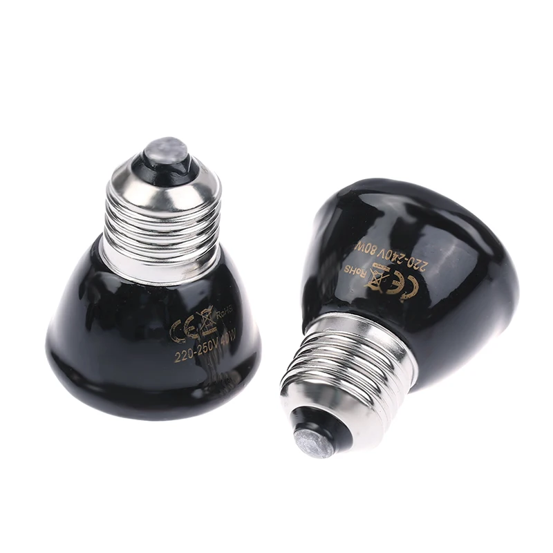 Pet Heating Lamp 220-240V 20W 40W 60W 80W Far Infrared Heating Lamp Ceramic E27 Pet Warmer Bulb Tortoise Reptile Light Replace - immagine 6